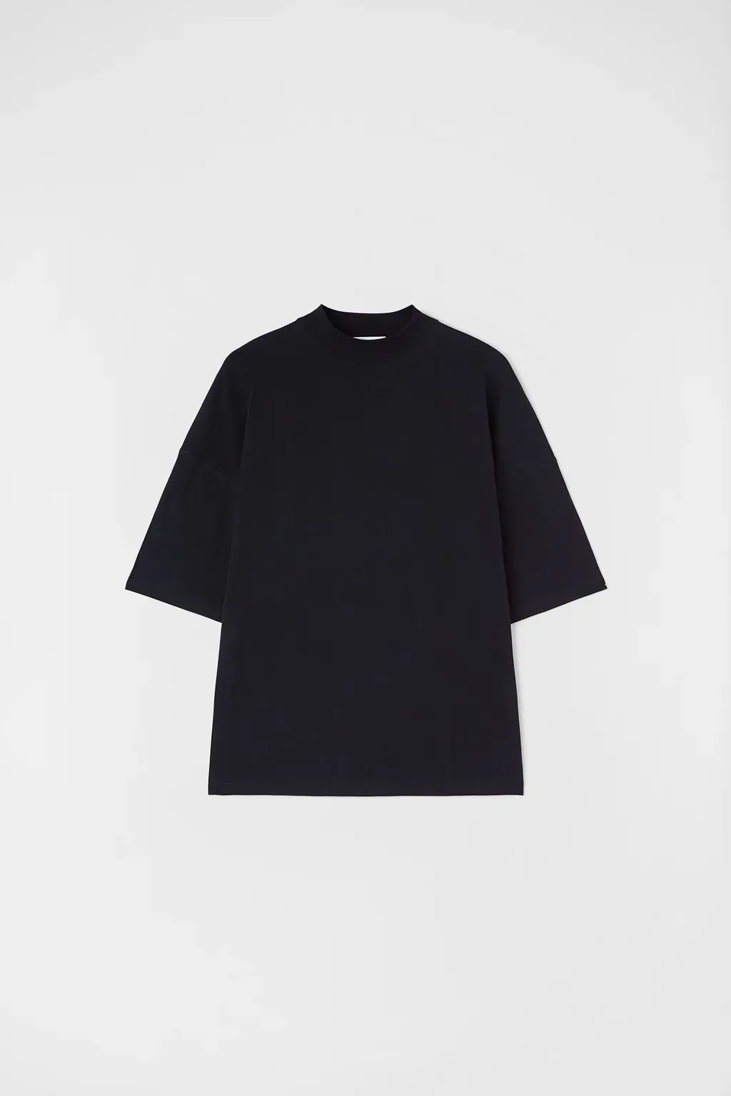 Cotton Mock-Neck T-Shirt