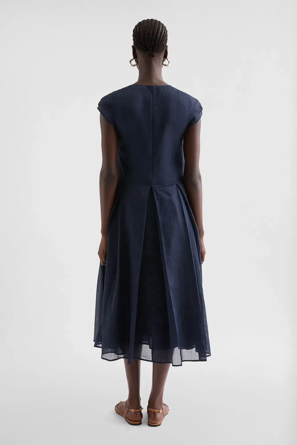 Cotton Organdy Pleated Dress