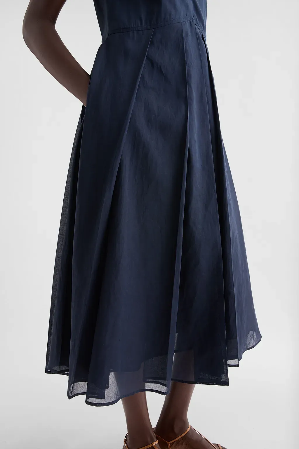Cotton Organdy Pleated Dress
