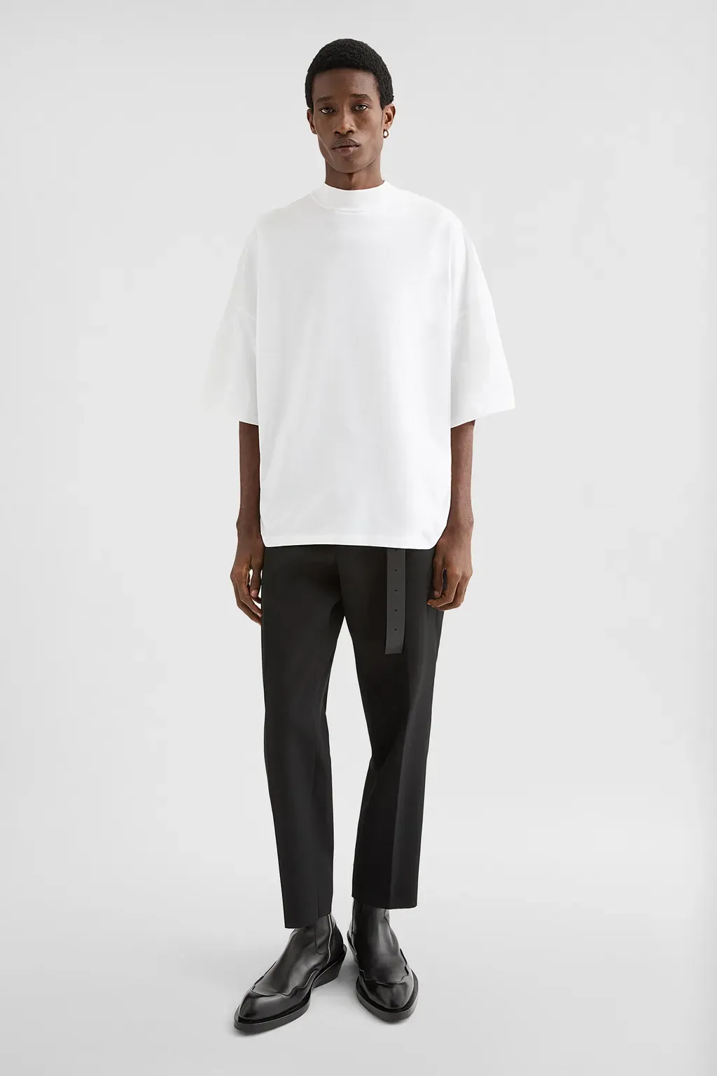 Cotton Mock-Neck T-Shirt