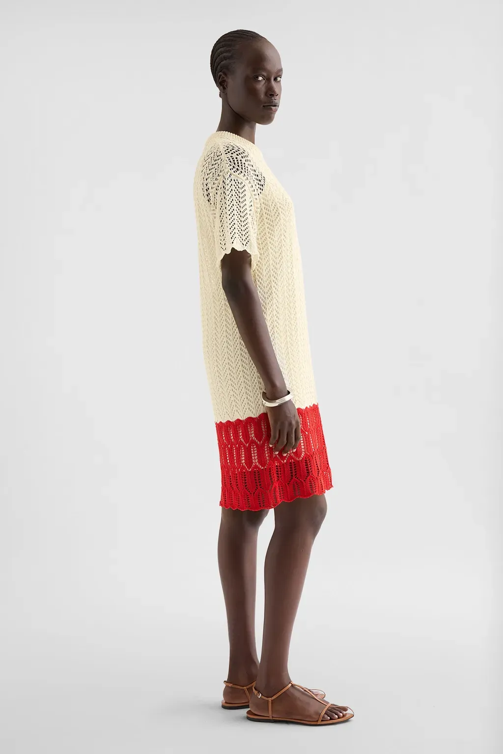 Cotton Pointelle Mini Dress