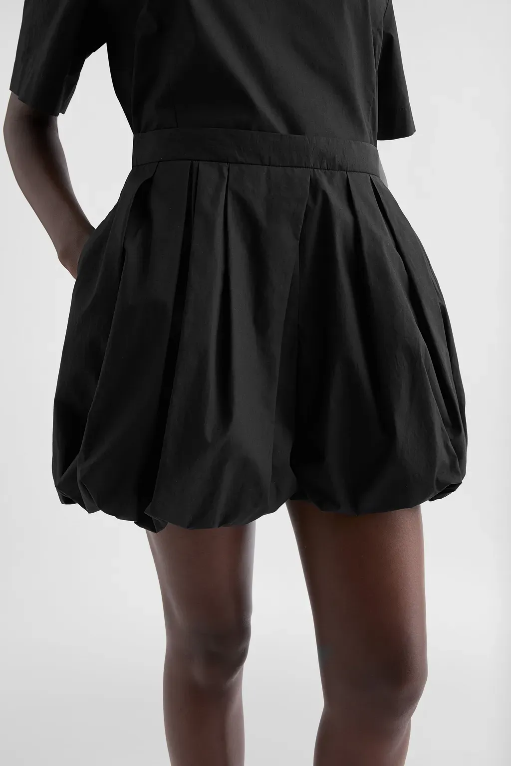 Cotton Poplin Balloon Shorts