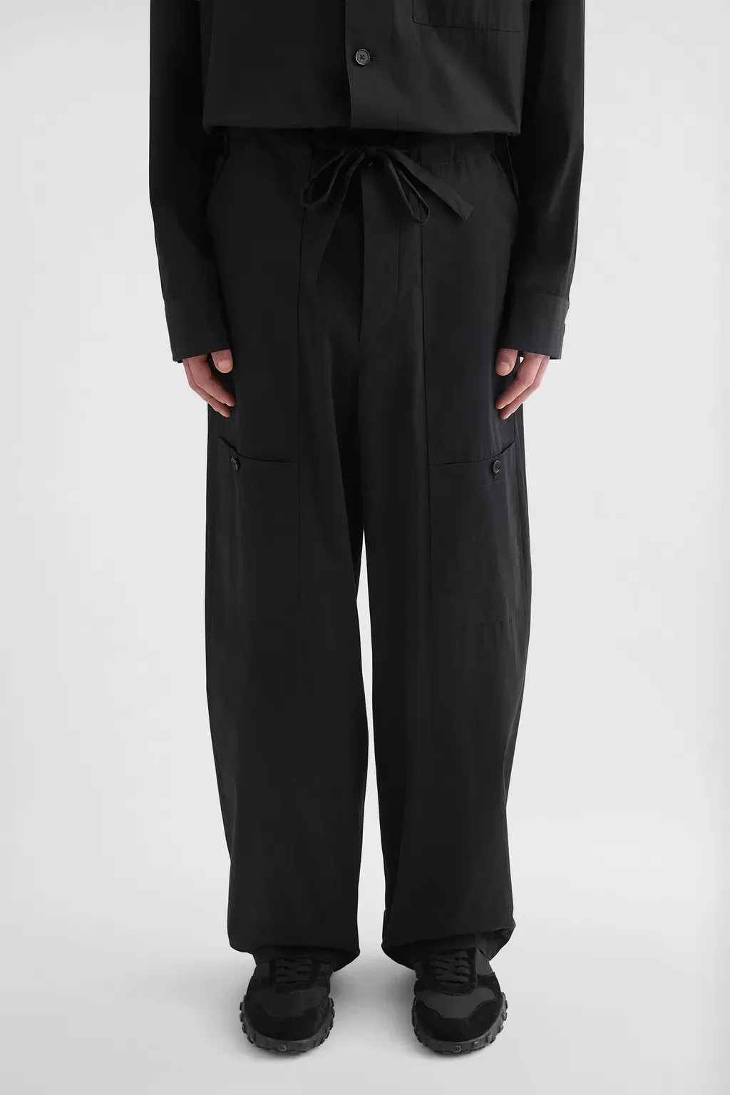 Cotton Poplin Cargo Trousers