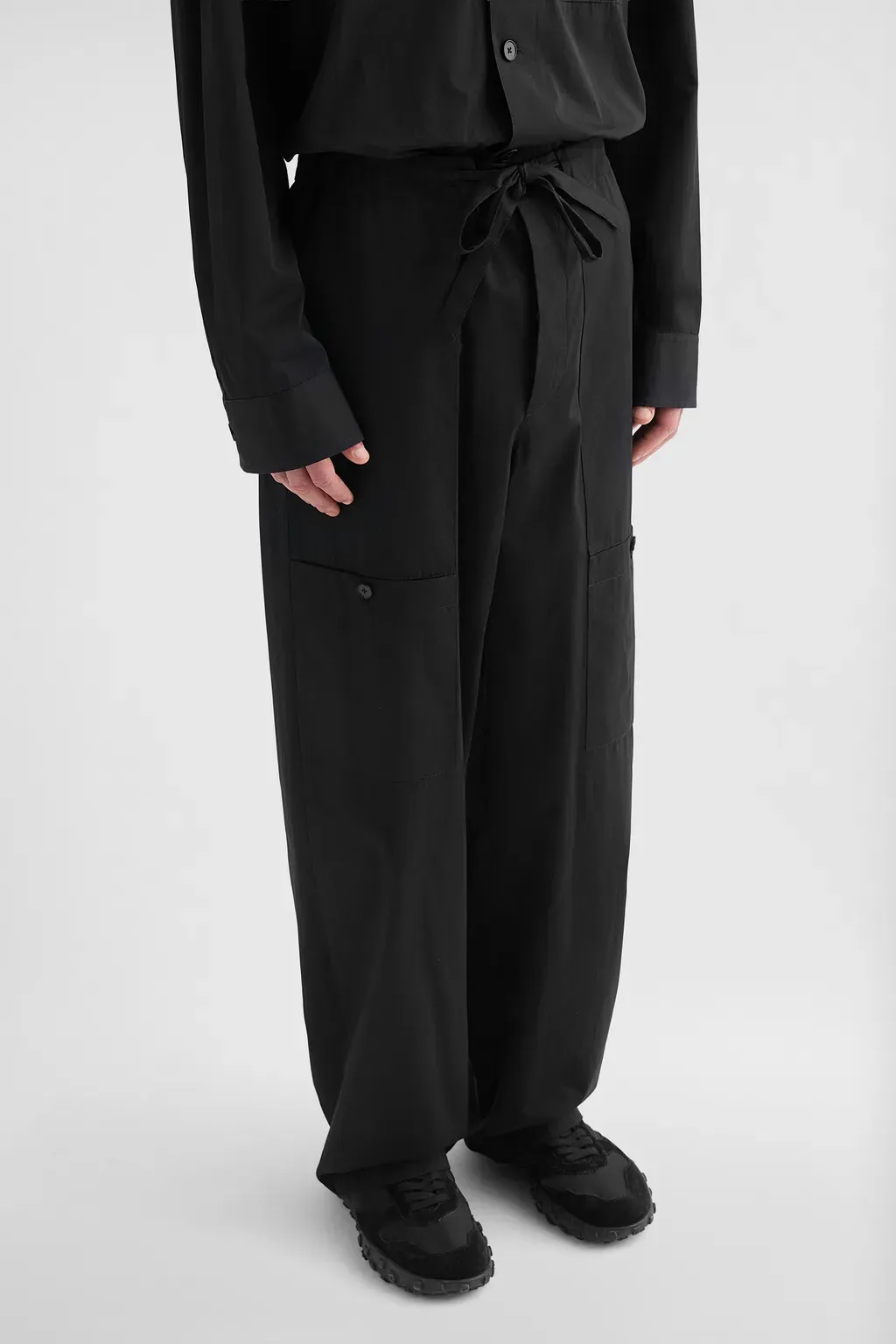 Cotton Poplin Cargo Trousers