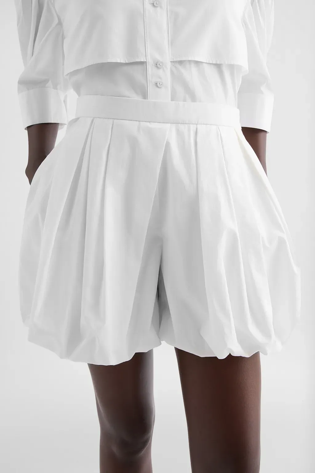 Cotton Poplin Balloon Shorts