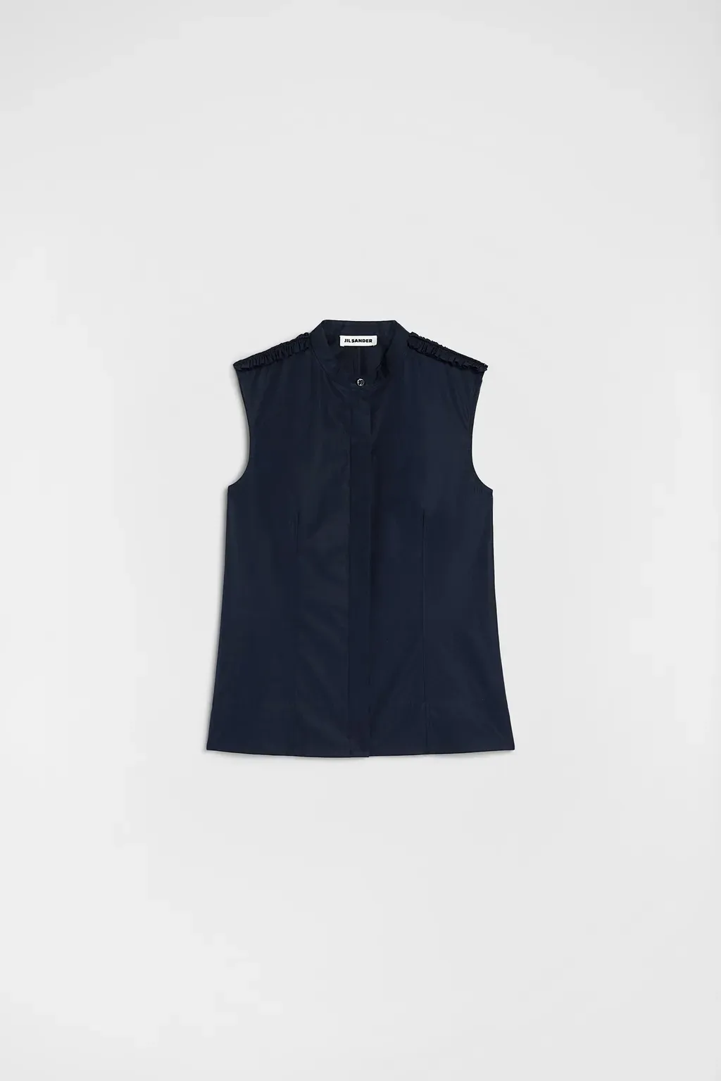 Cotton Poplin Ruffle Top