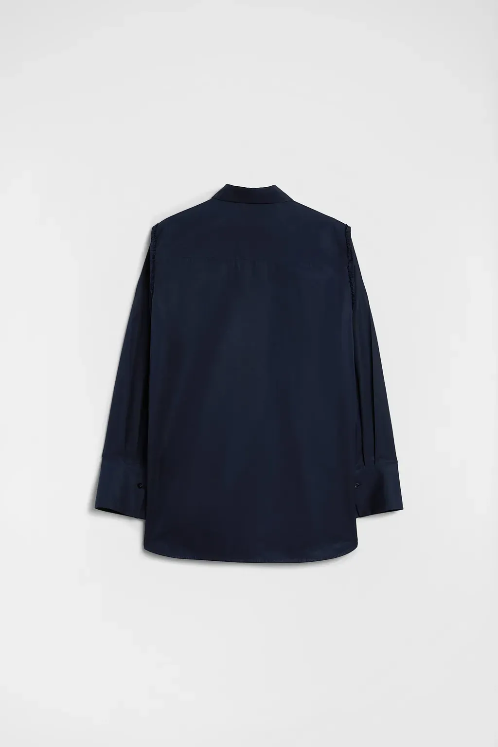Cotton Poplin Ruffle Shirt