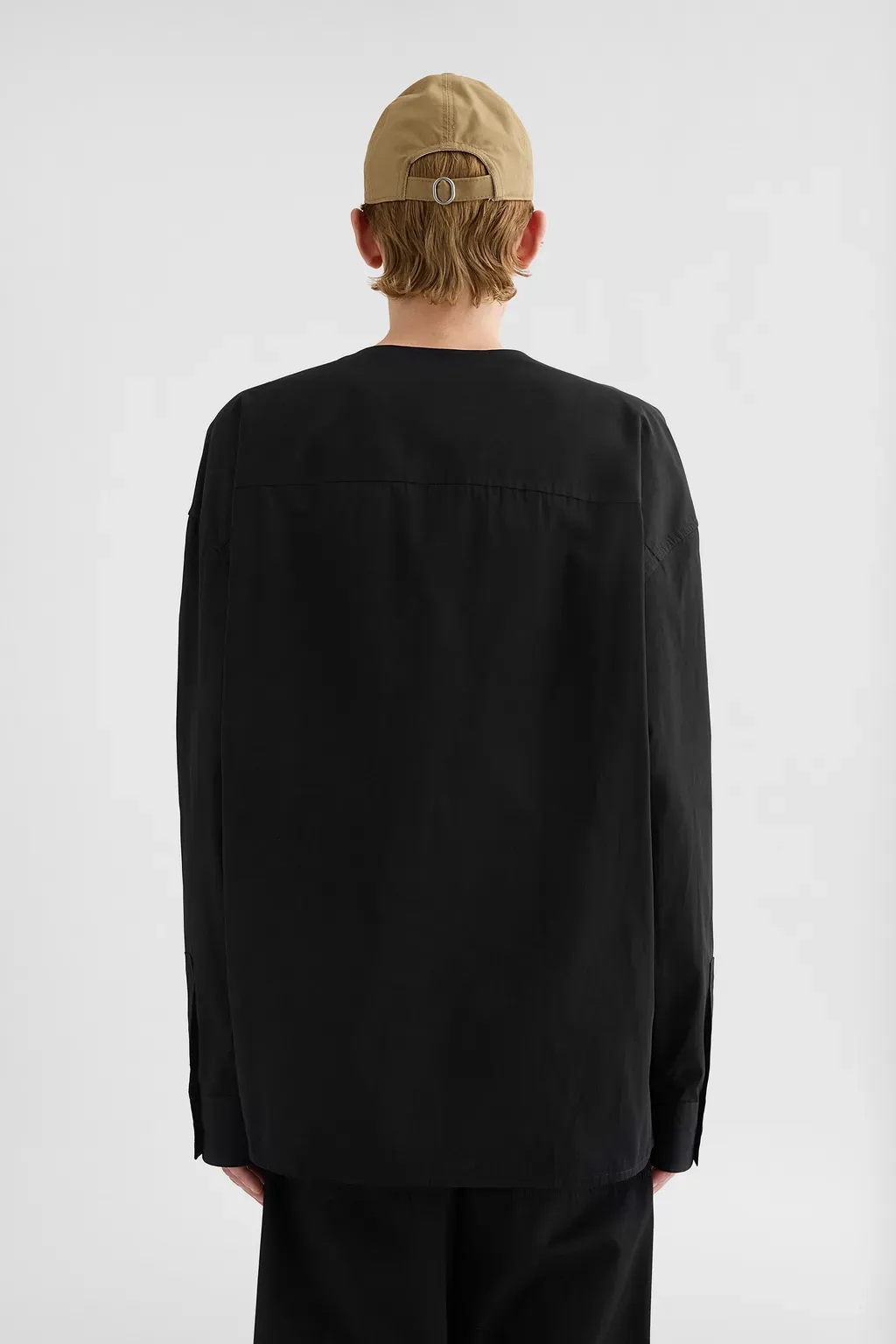 Cotton Poplin V-Neck Shirt