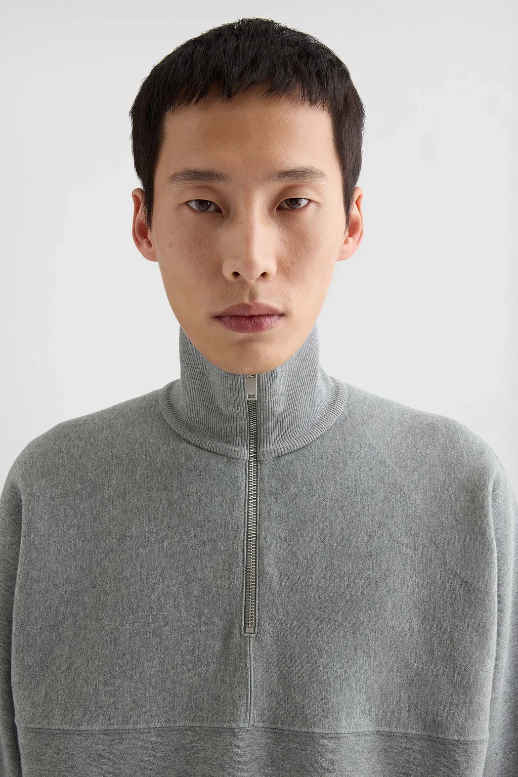 Cotton Terry High-Neck Sweatshirt
