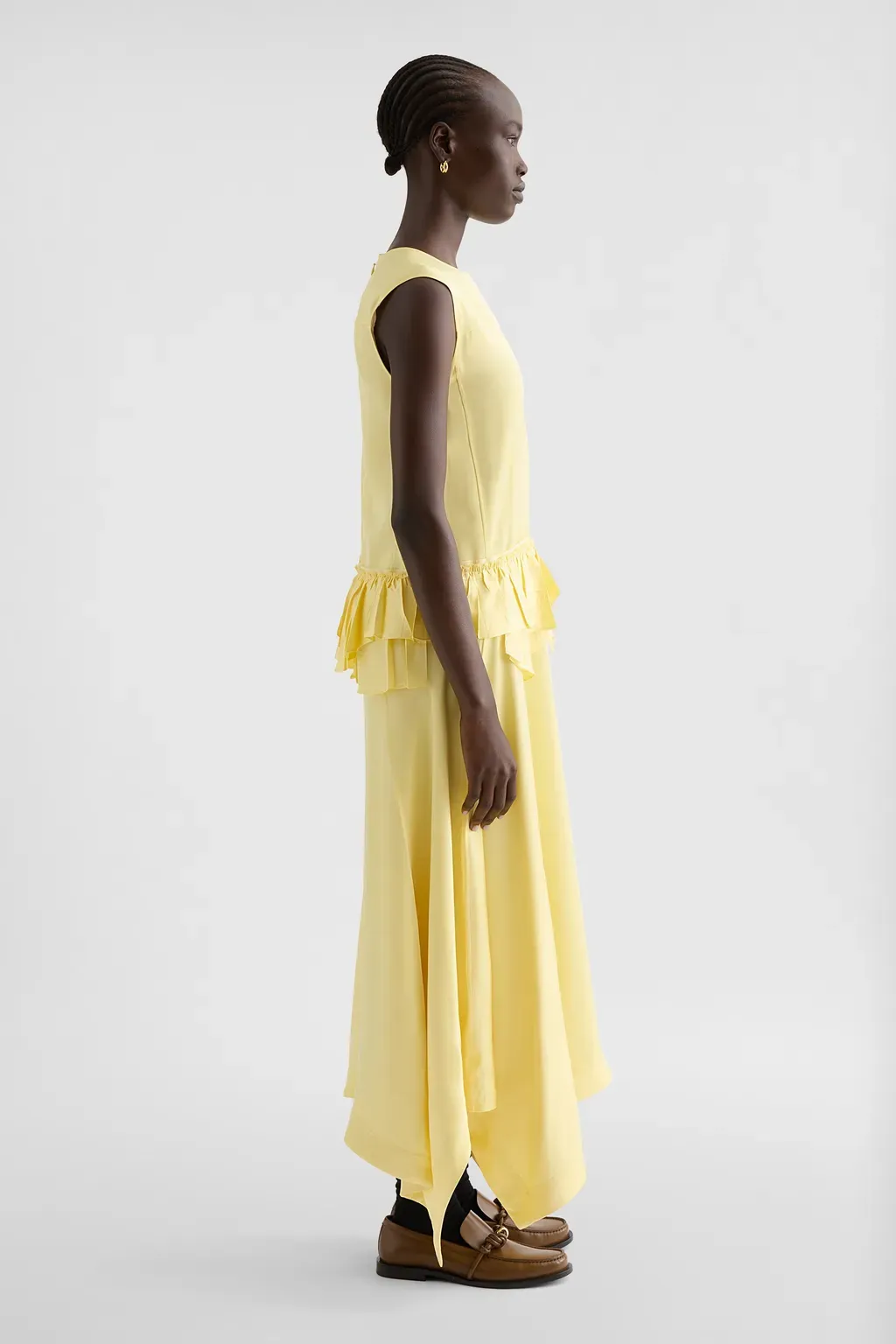 Fluid Viscose Ruffle Dress