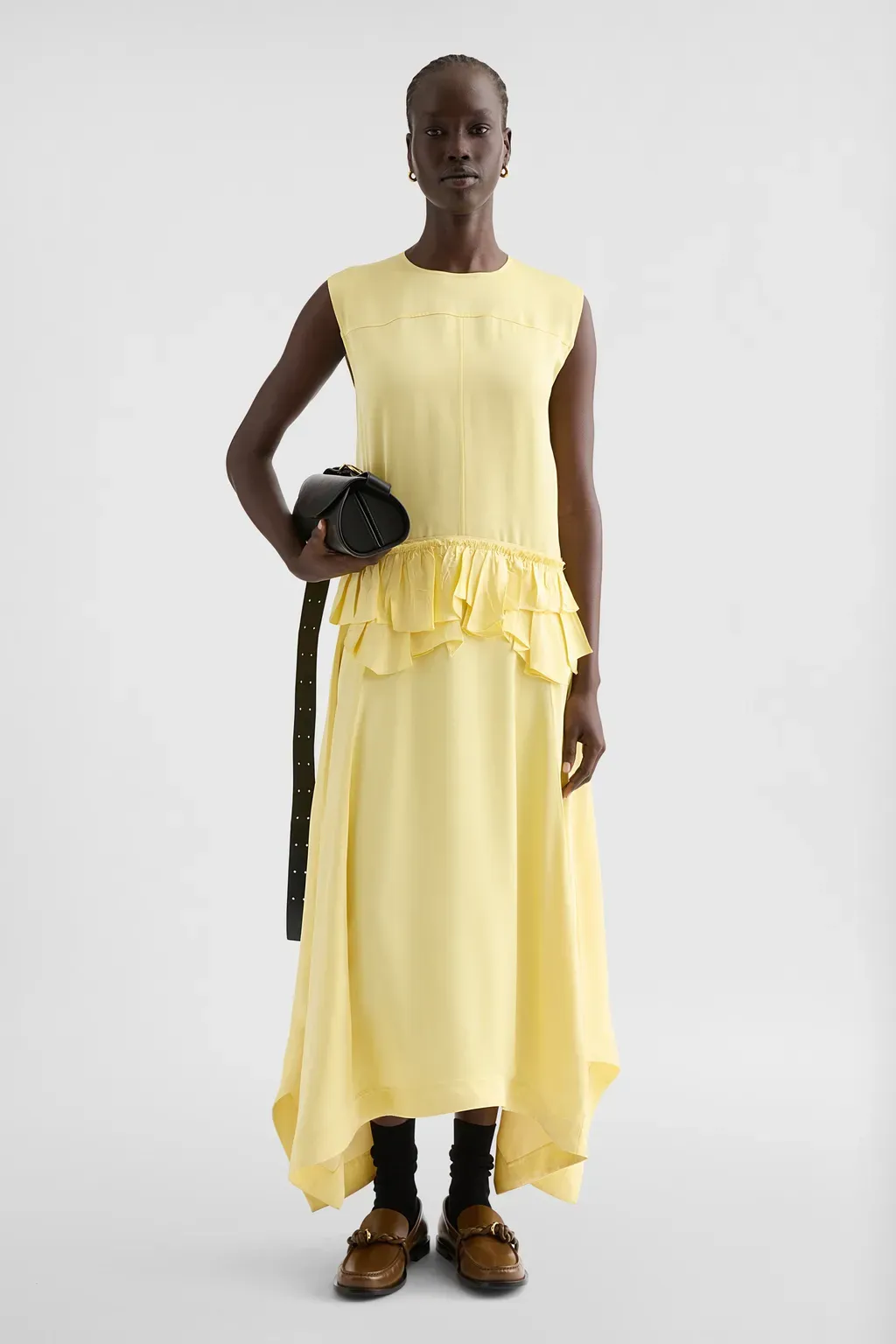 Fluid Viscose Ruffle Dress