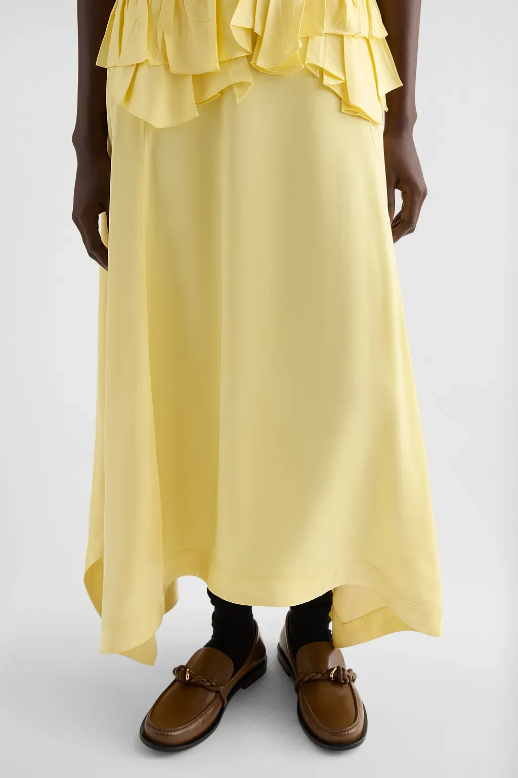 Fluid Viscose Ruffle Dress