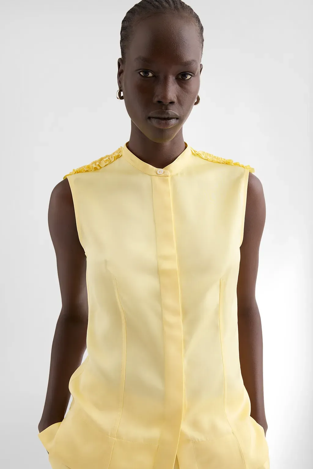 Fluid Viscose Ruffle Top