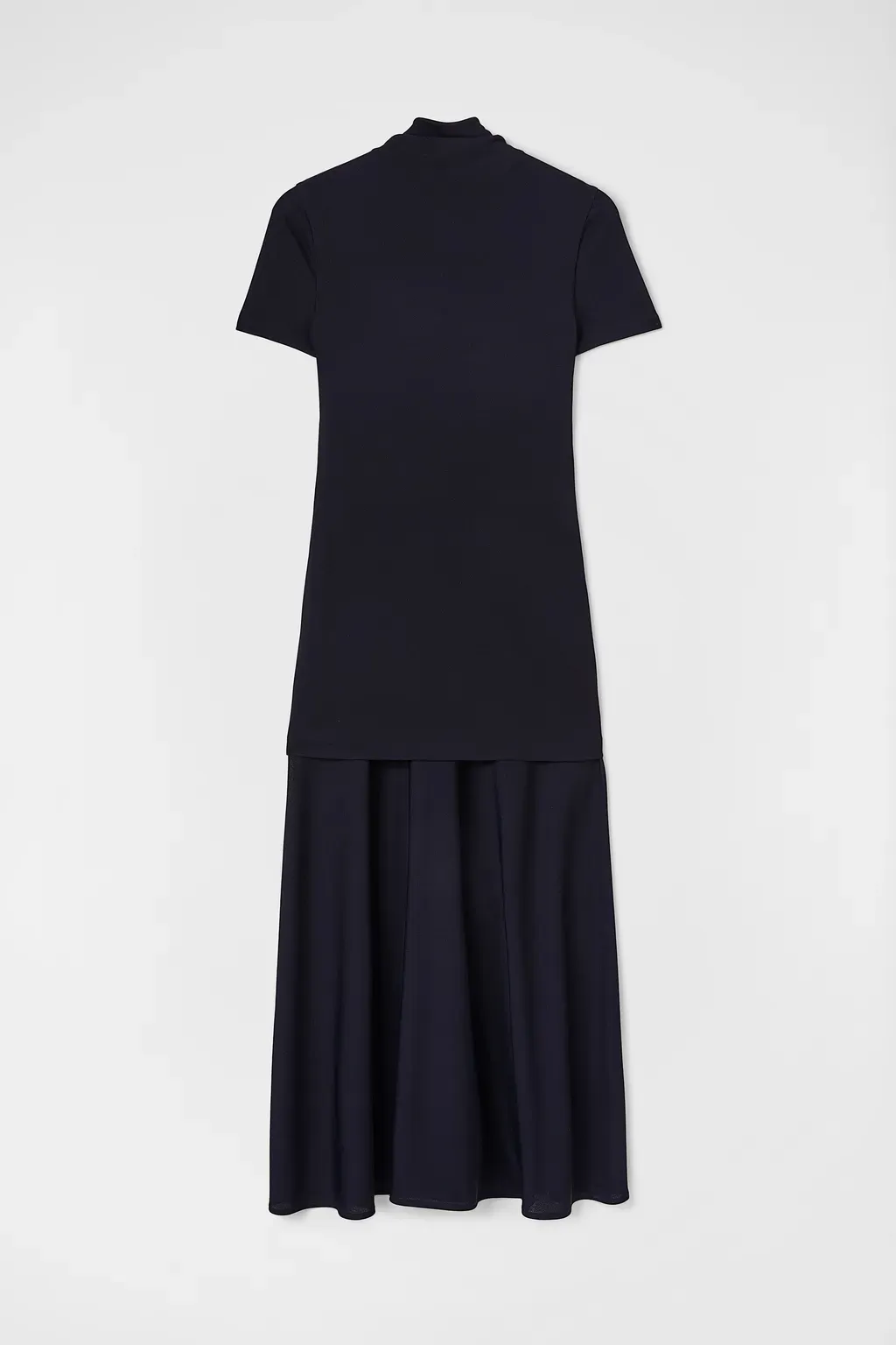 Fluid Viscose High-Neck Dress