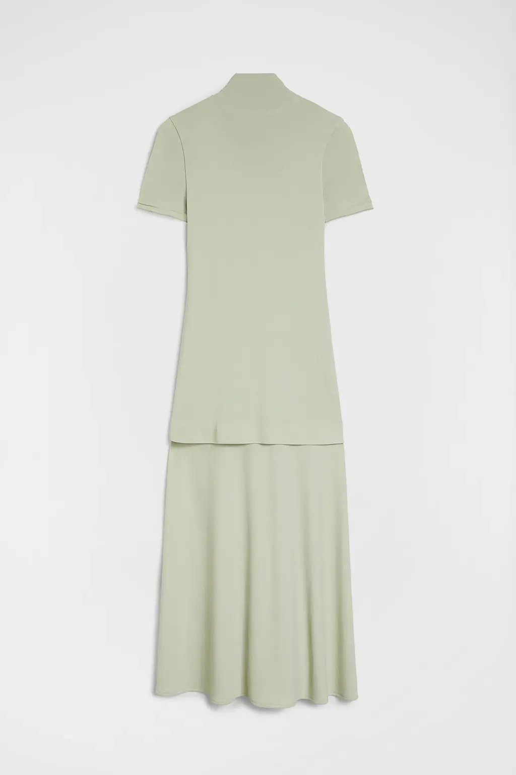 Fluid Viscose High-Neck Dress