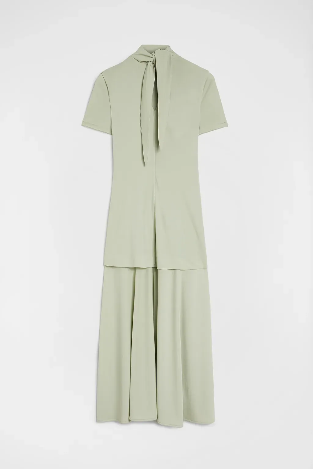 Fluid Viscose High-Neck Dress