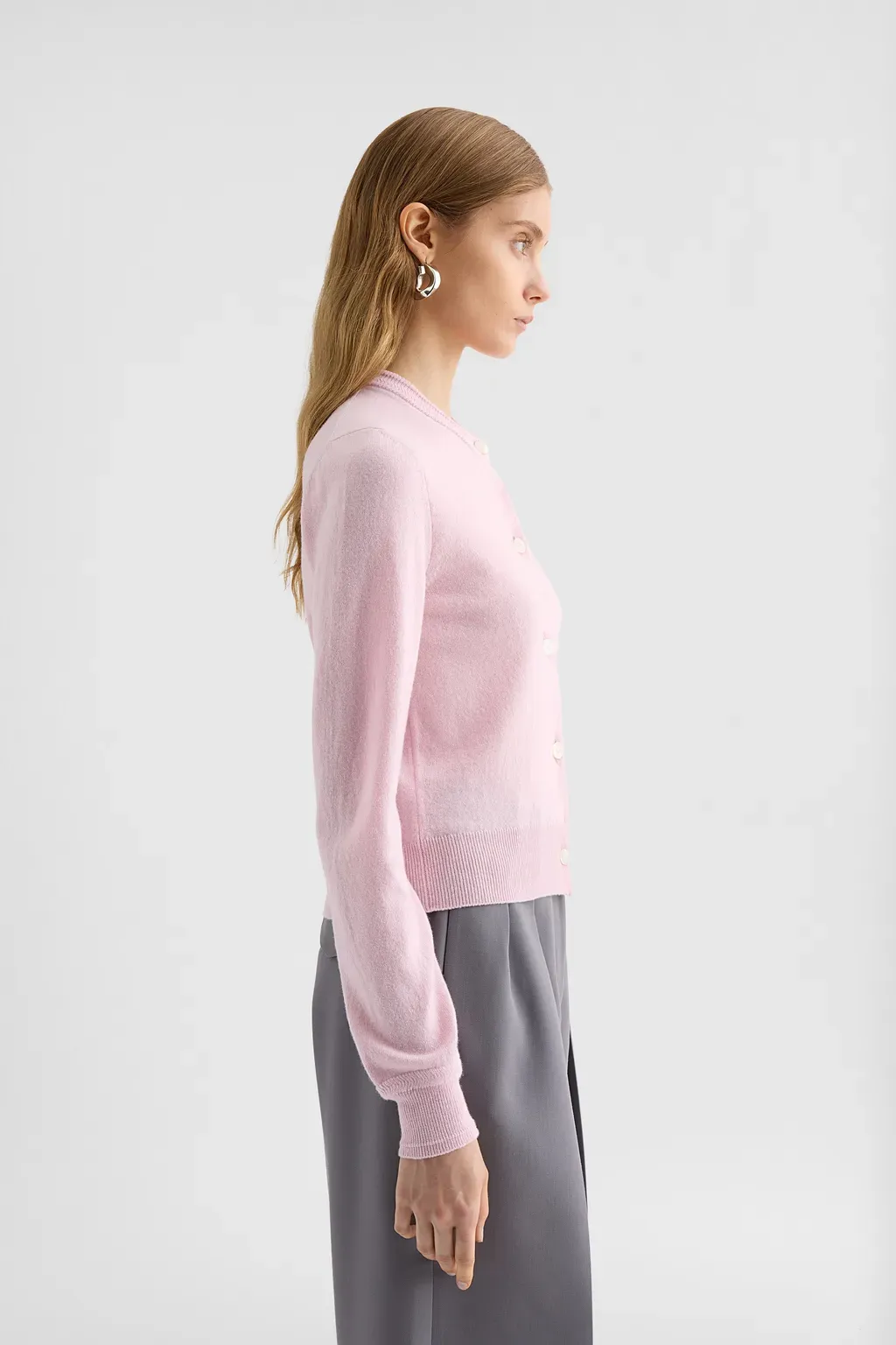 Lightweight Wool Crew-Neck Cardigan