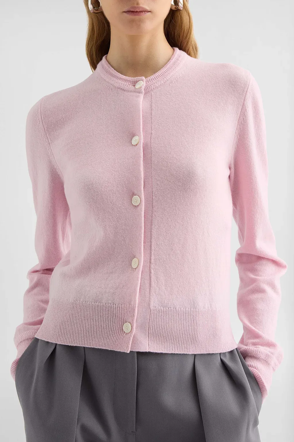 Lightweight Wool Crew-Neck Cardigan
