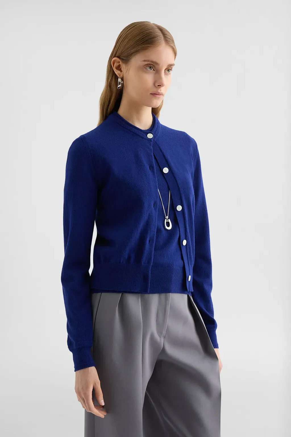 Lightweight Wool Crew-Neck Cardigan