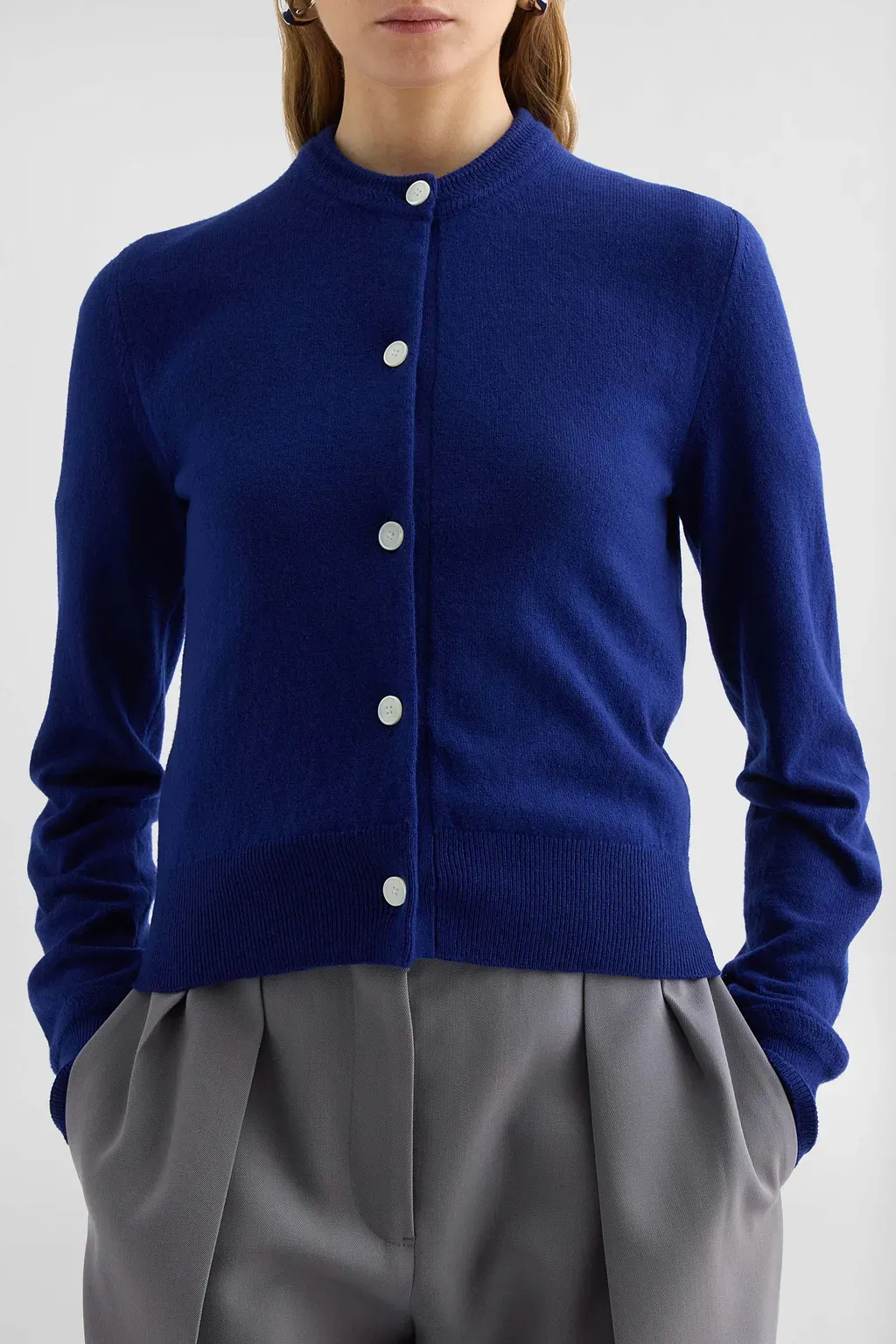 Lightweight Wool Crew-Neck Cardigan