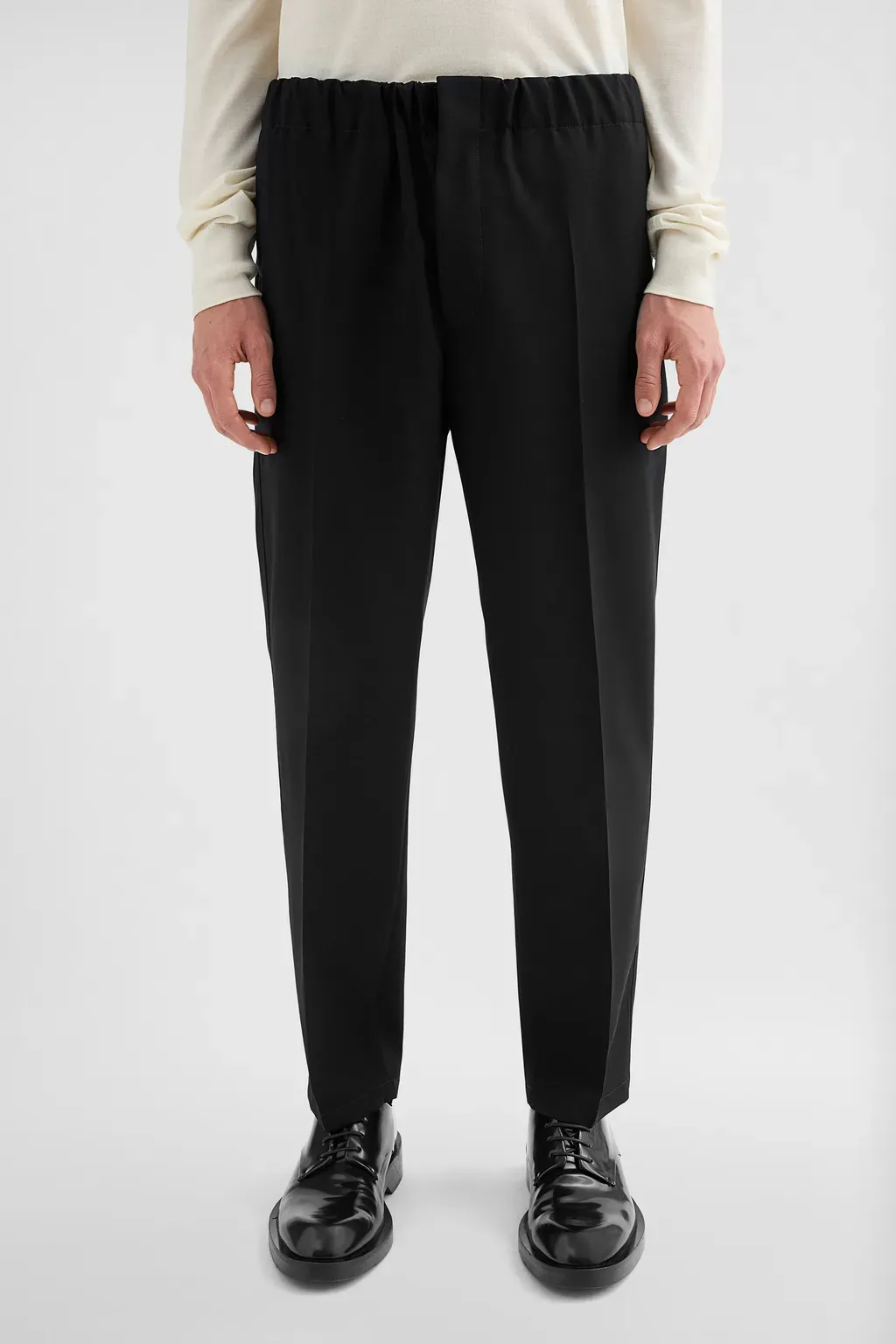 Lightweight Wool Gabardine Tapered Trousers