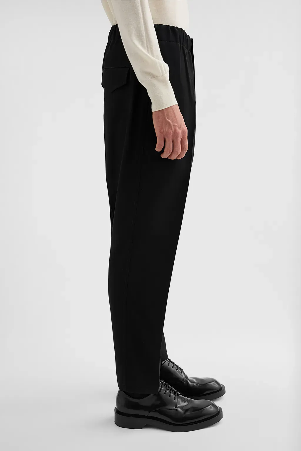 Lightweight Wool Gabardine Tapered Trousers