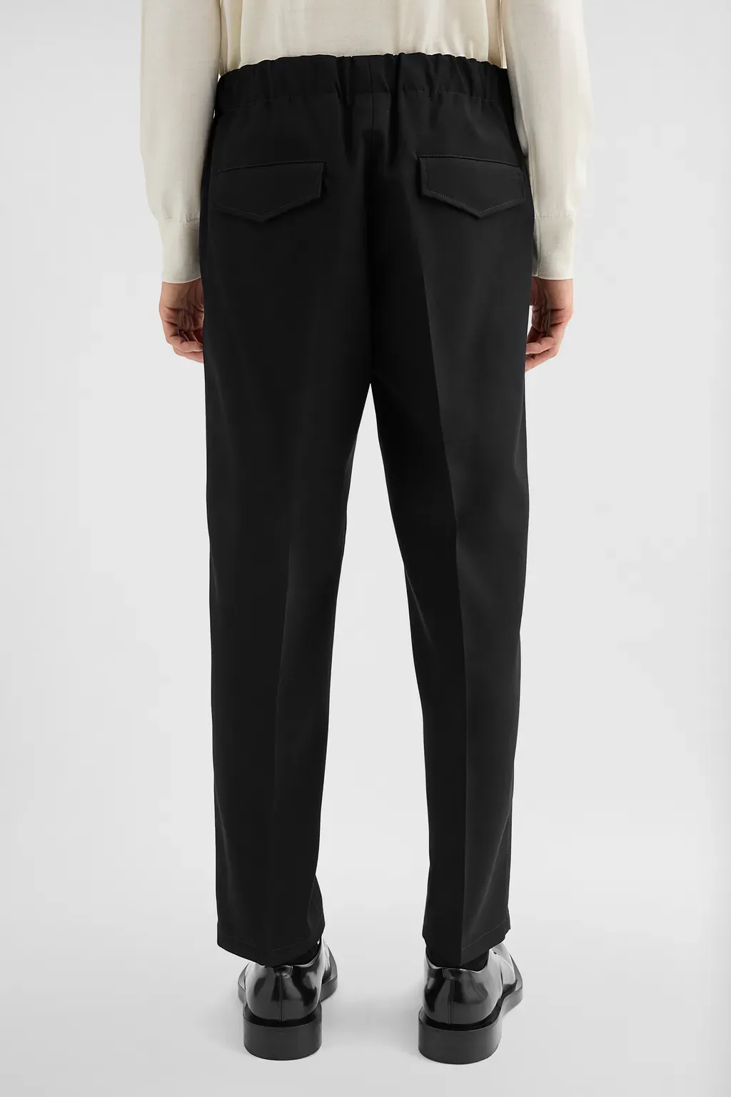 Lightweight Wool Gabardine Tapered Trousers