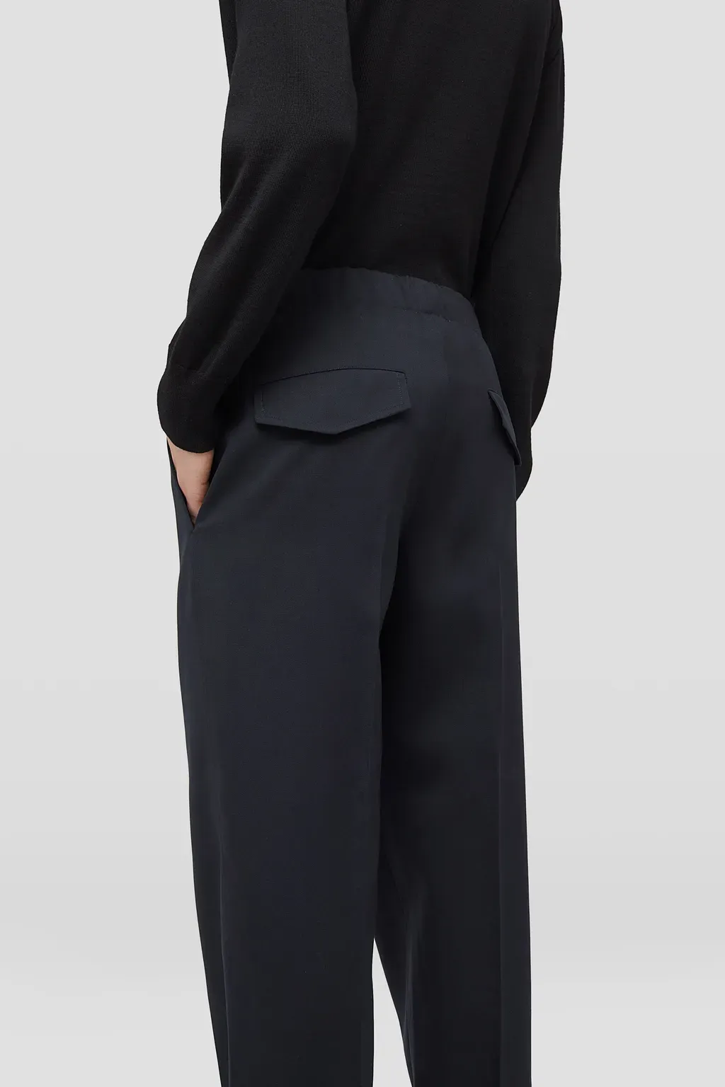 Lightweight Wool Gabardine Tapered Trousers