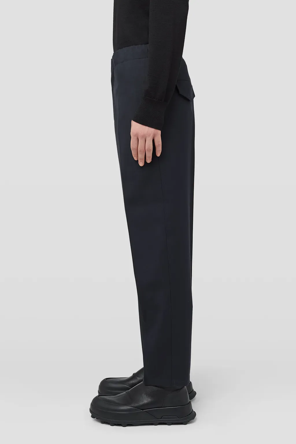 Lightweight Wool Gabardine Tapered Trousers