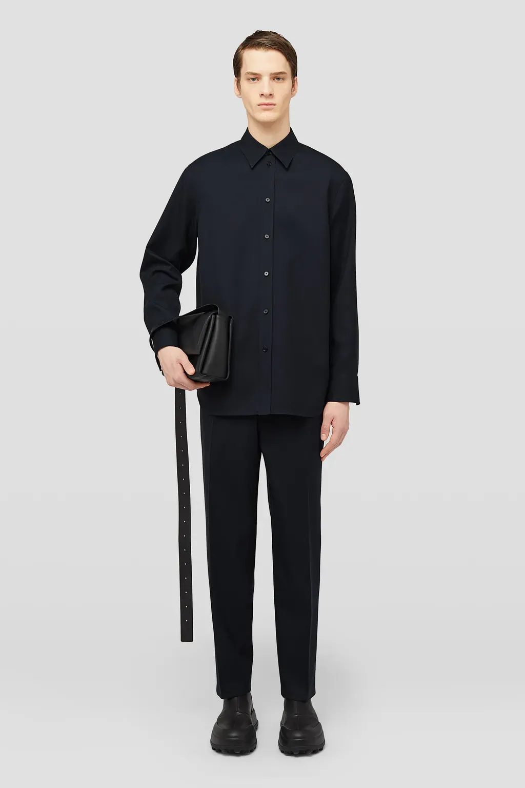 Lightweight Wool Gabardine Tapered Trousers