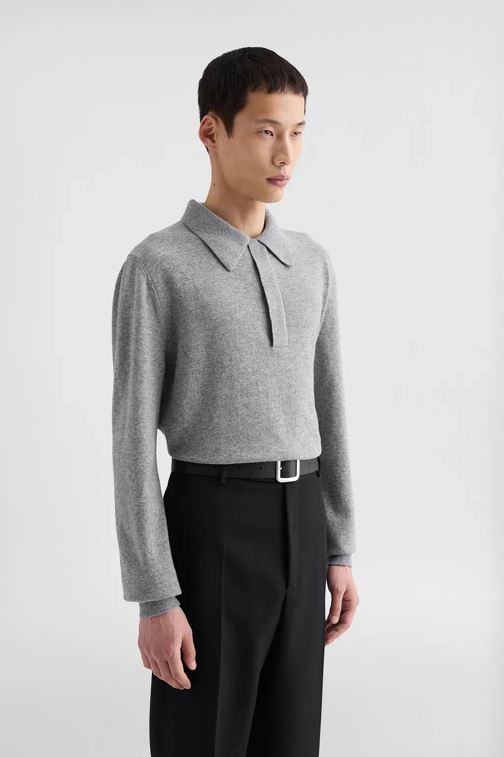 Lightweight Wool Polo Sweater