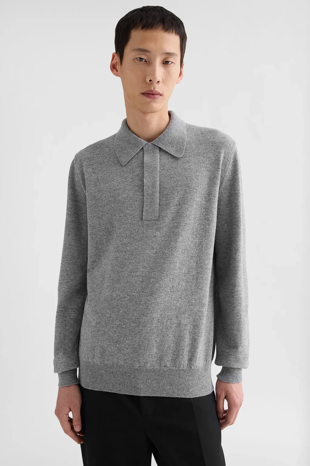 Lightweight Wool Polo Sweater