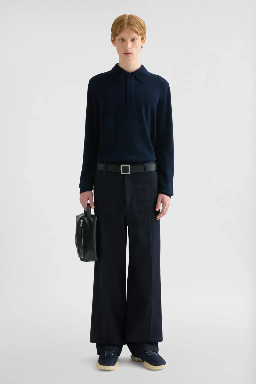 Lightweight Wool Polo Sweater