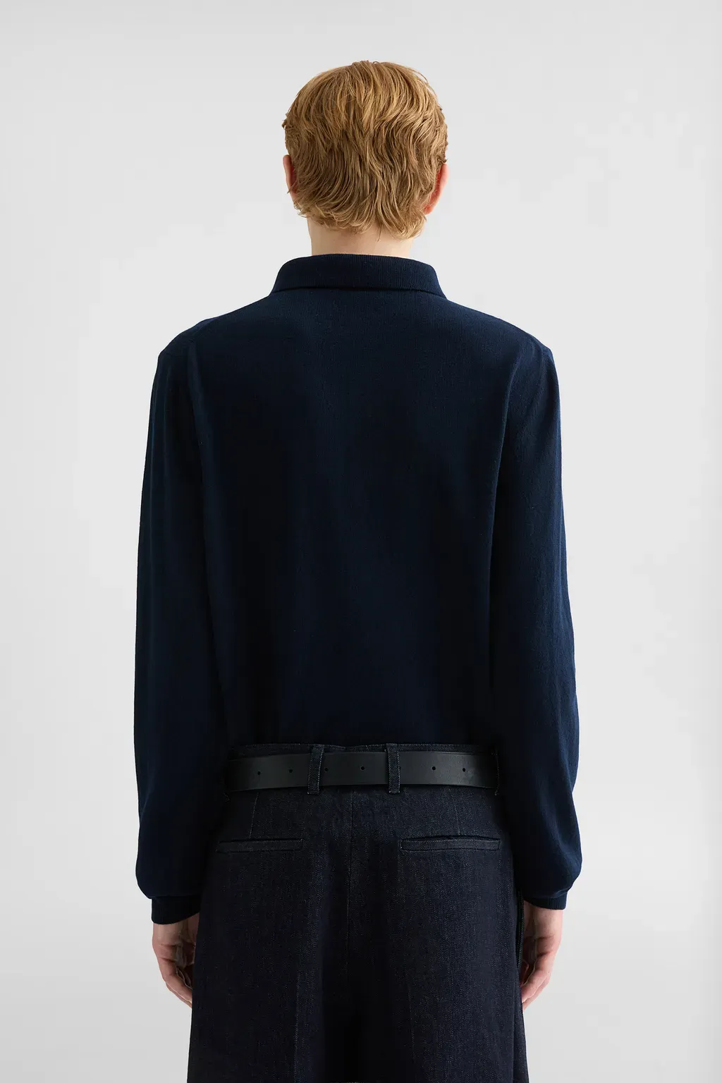 Lightweight Wool Polo Sweater