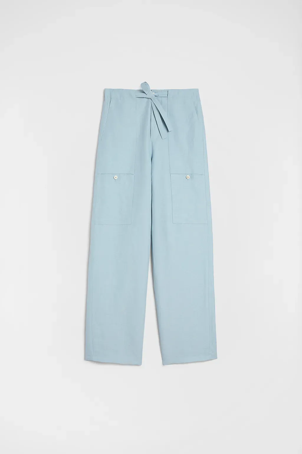 Linen Blend Cargo Trousers