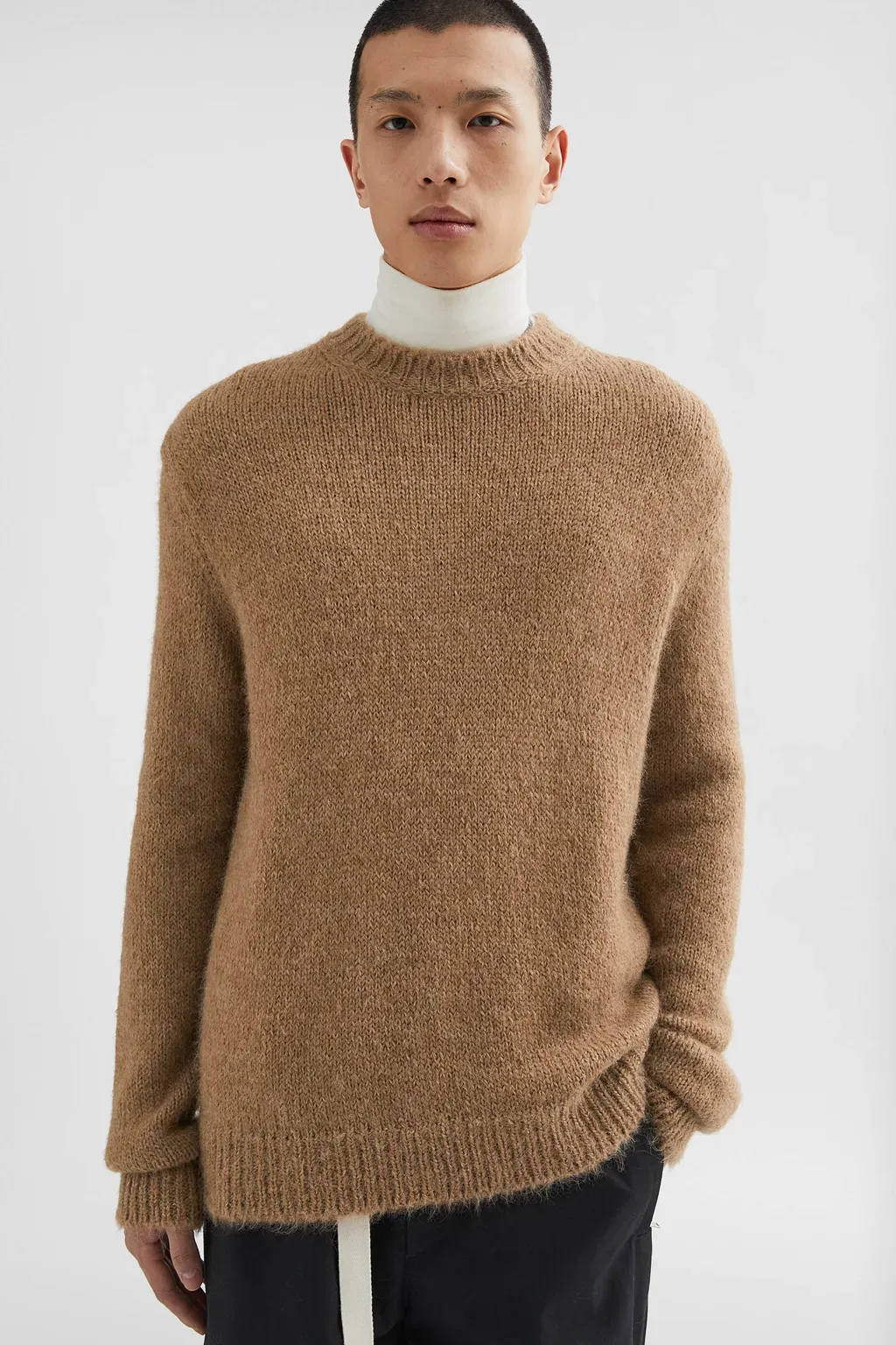 Midweight Wool Blend Crew-Neck Sweater