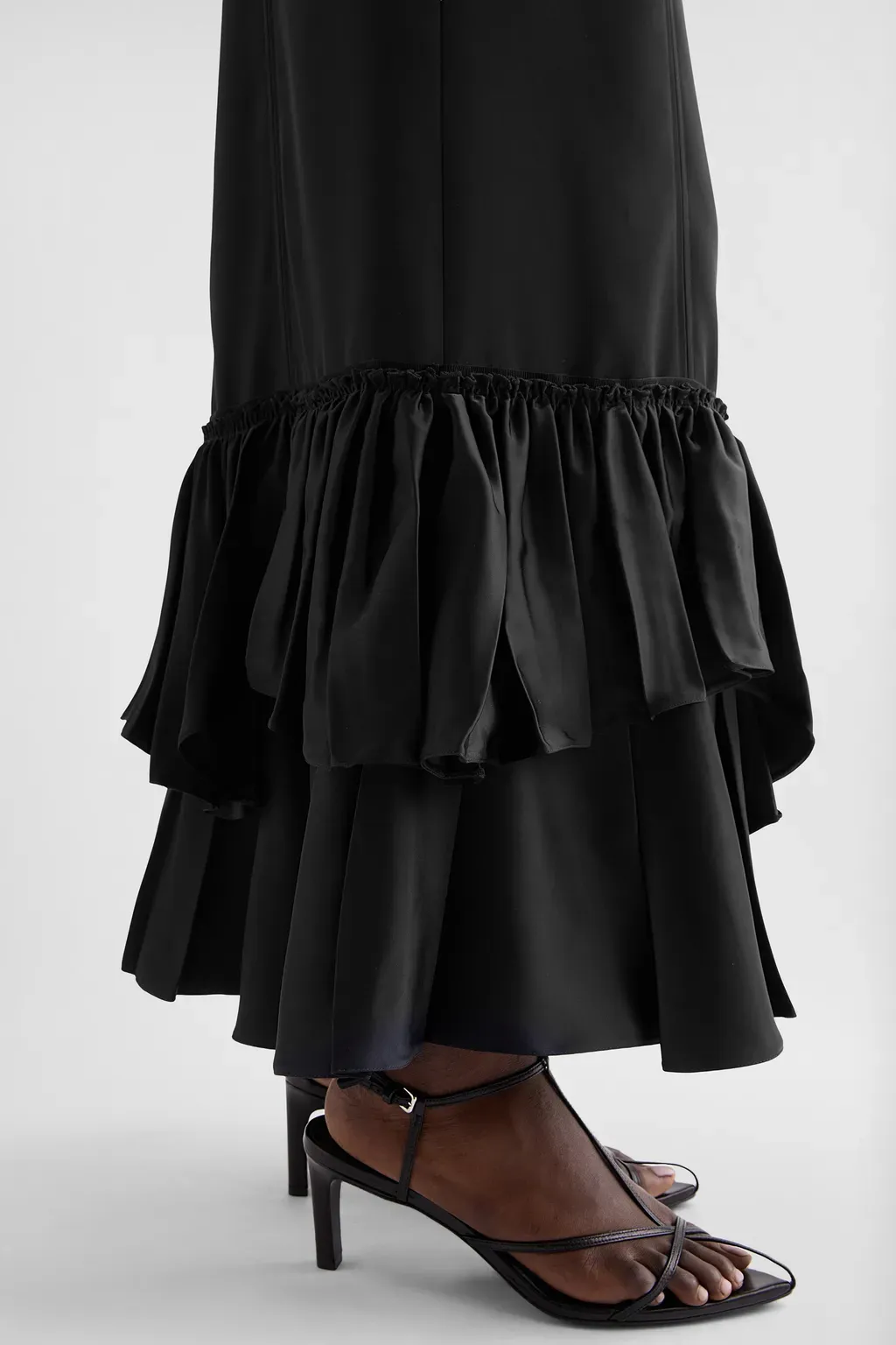 Silk Blend Ruffle Dress