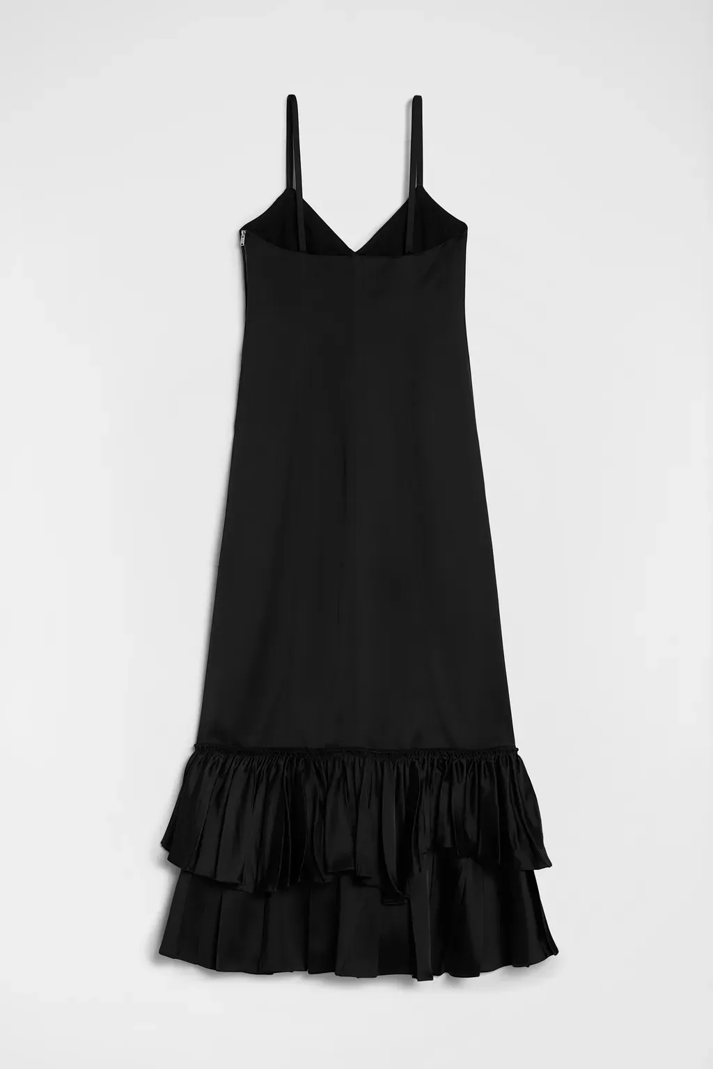 Silk Blend Ruffle Dress