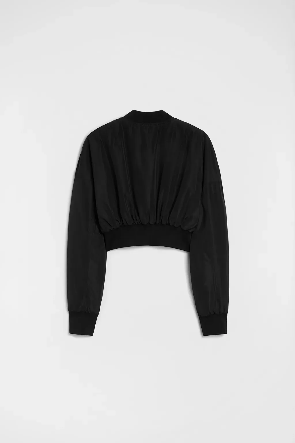 Taffeta Cropped Bomber Jacket