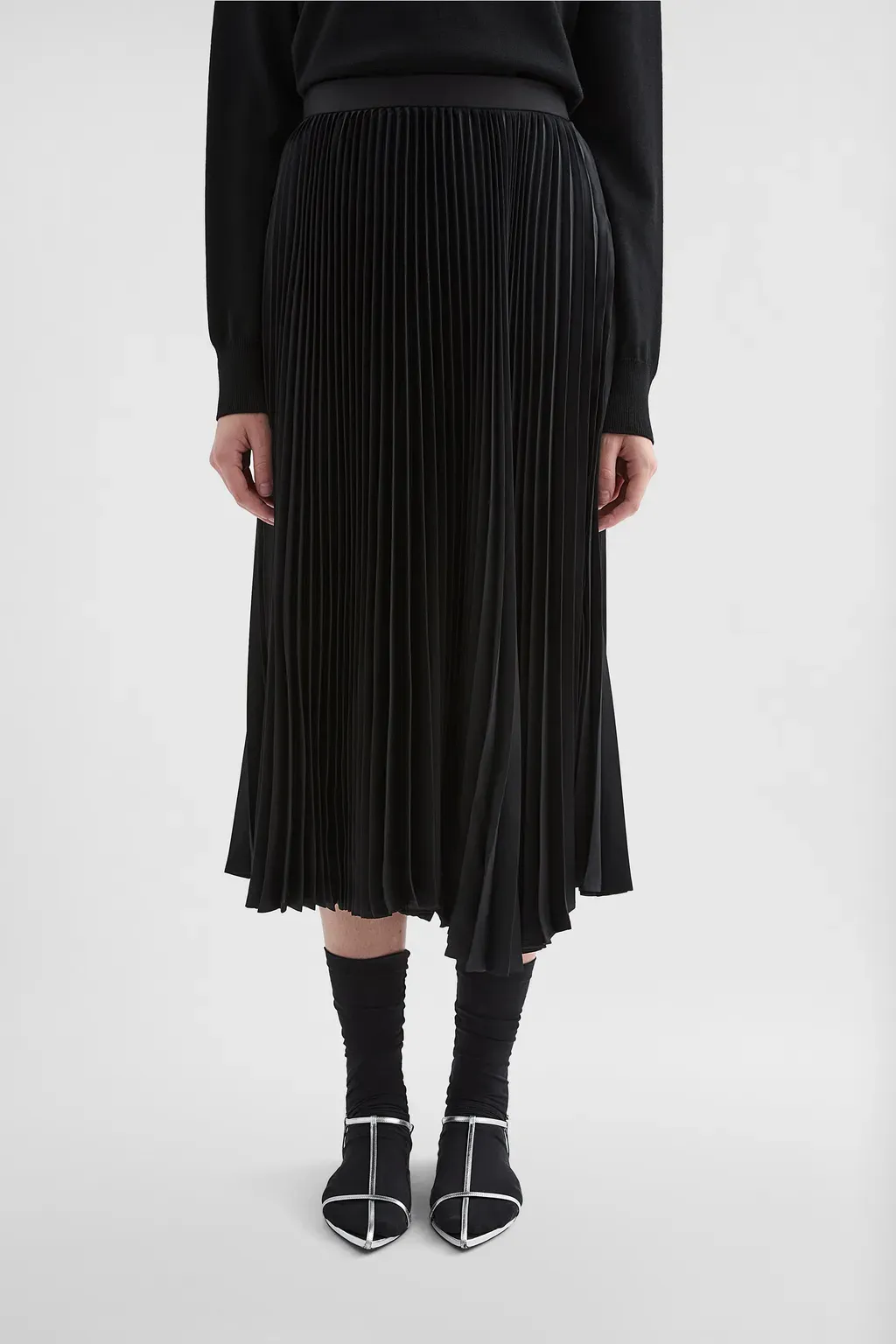 Technical Twill Pleated Skirt