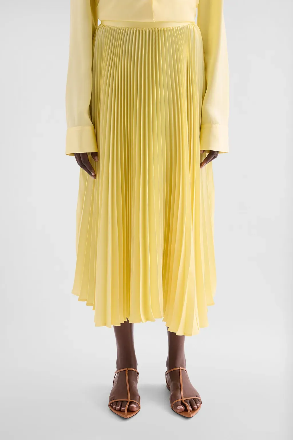 Technical Twill Pleated Skirt