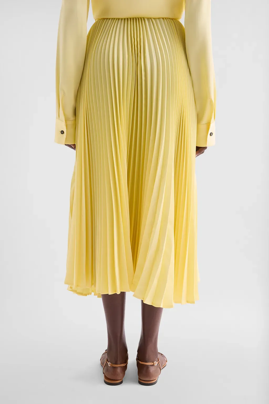 Technical Twill Pleated Skirt