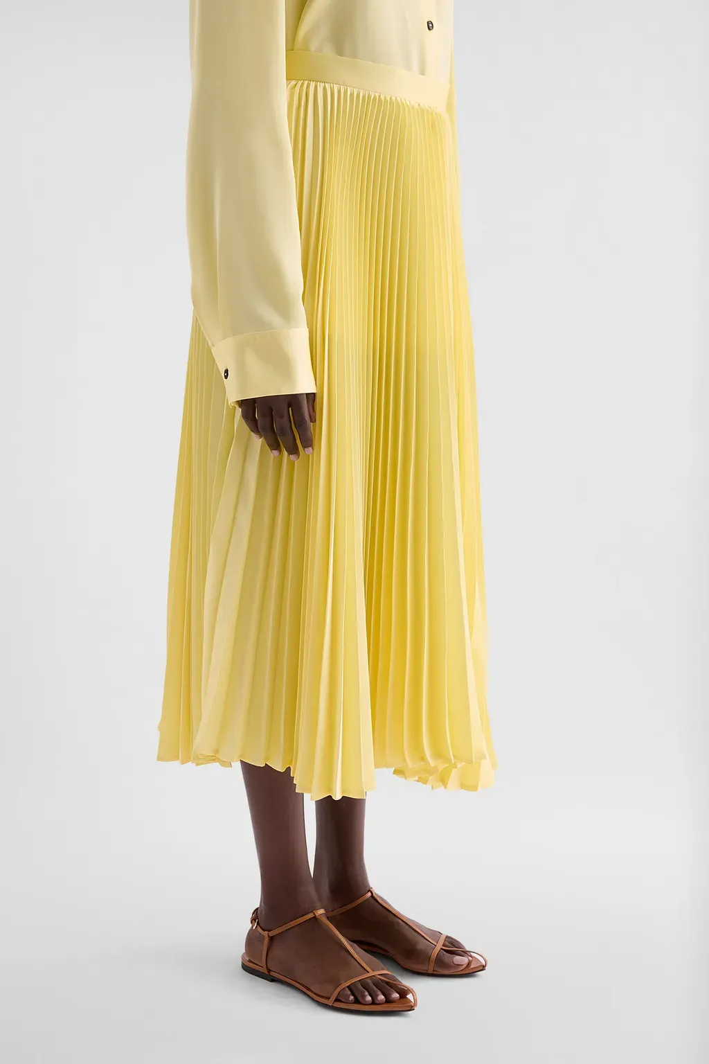 Technical Twill Pleated Skirt