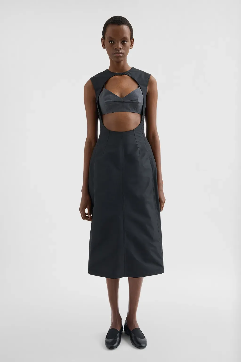 Technical Faille Cut-Out Dress