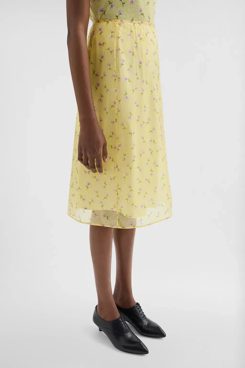 Technical Organdy Printed Skirt