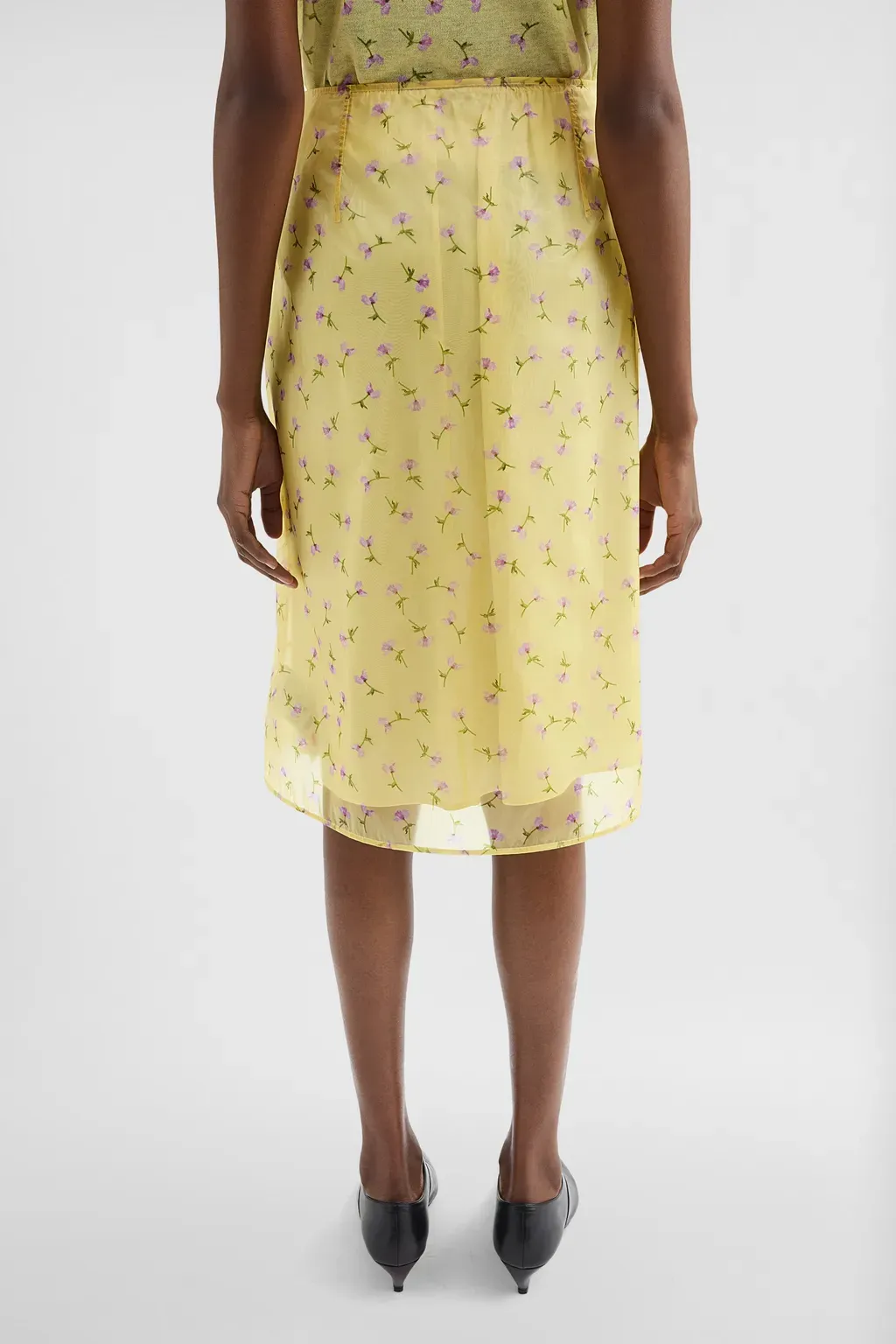 Technical Organdy Printed Skirt