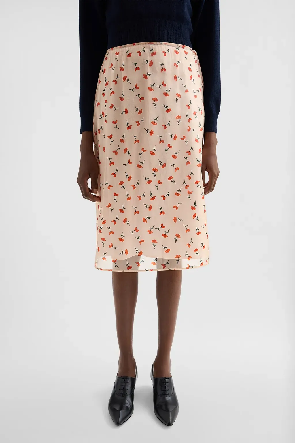 Technical Organdy Printed Skirt