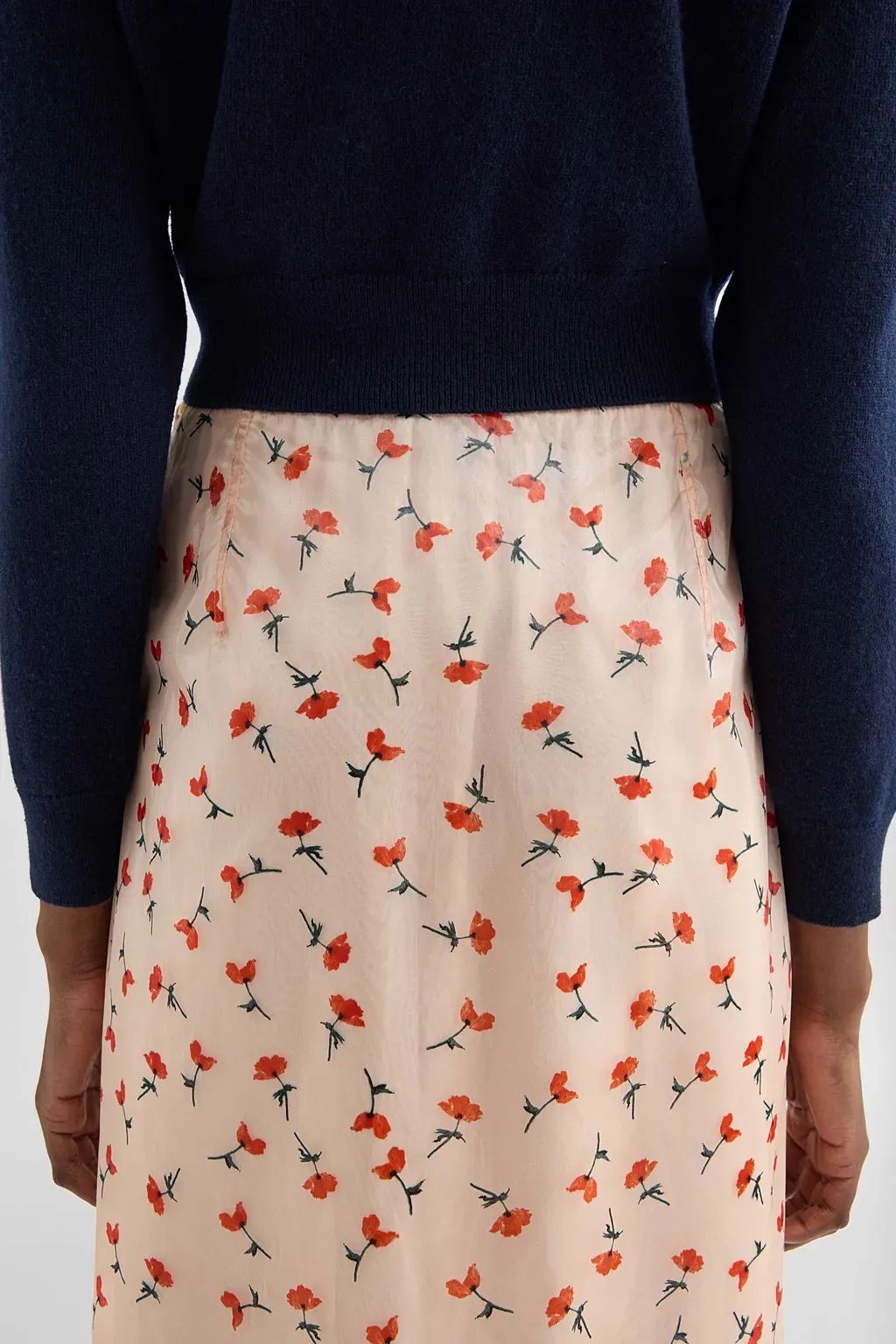 Technical Organdy Printed Skirt