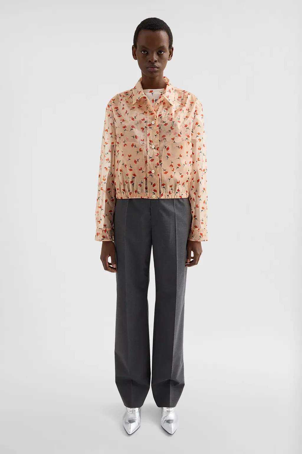 Technical Organdy Printed Blouson