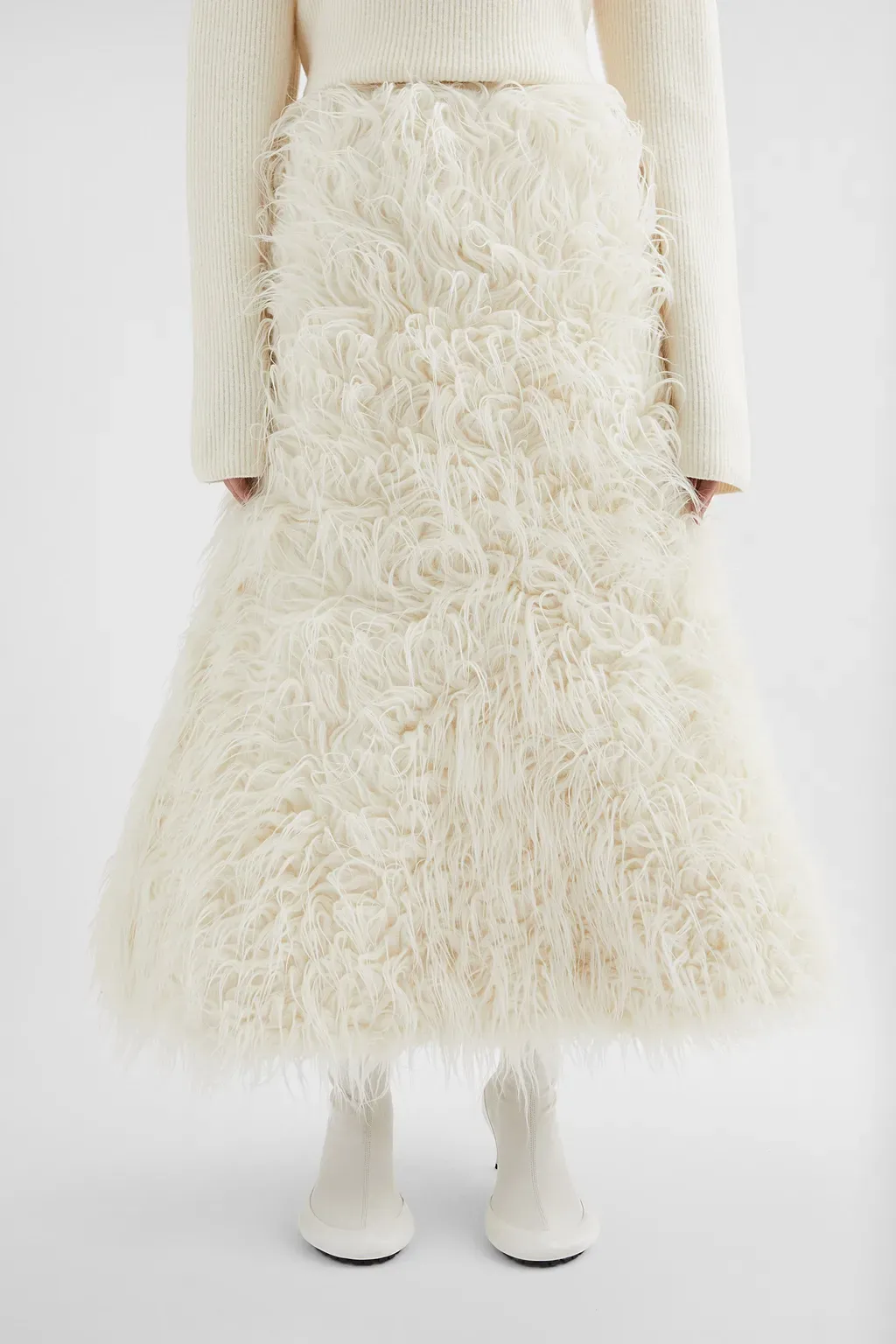 Textured Wool Blend Skirt